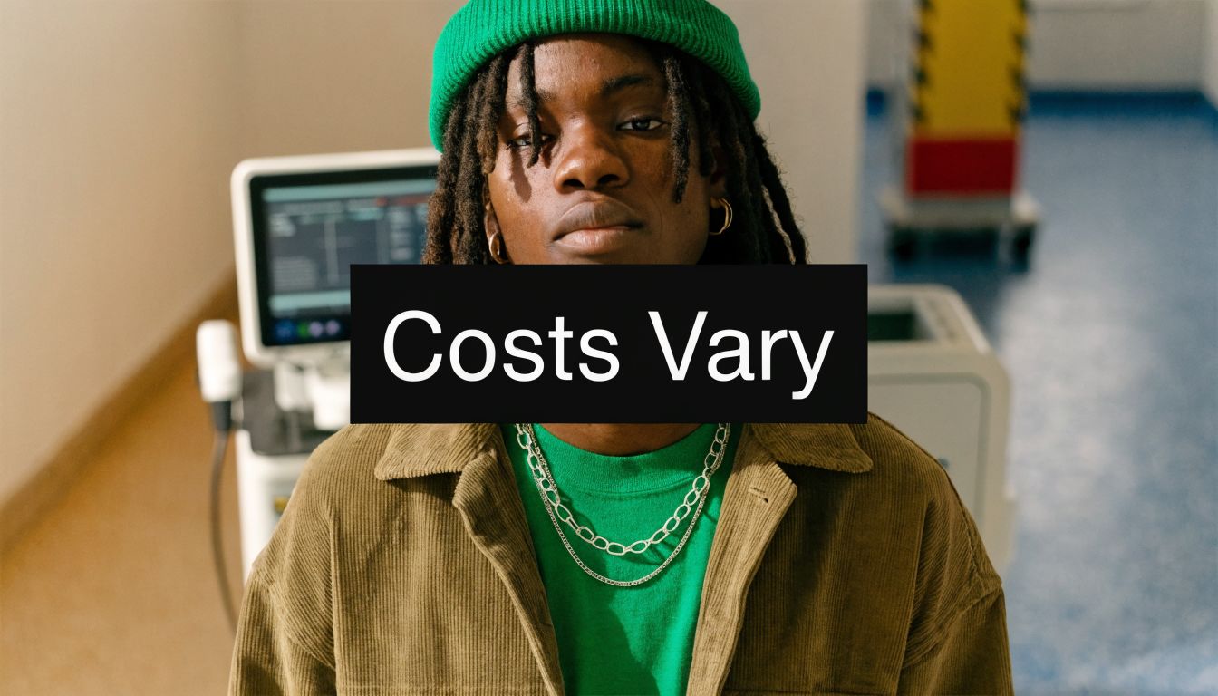 A young person with dreadlocks wearing a green beanie, standing in front of clinical medical equipment.