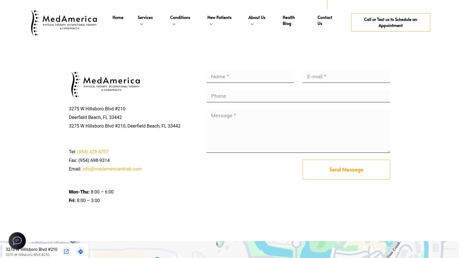 Screenshot from https://www.medamericarehab.com/contact-us/